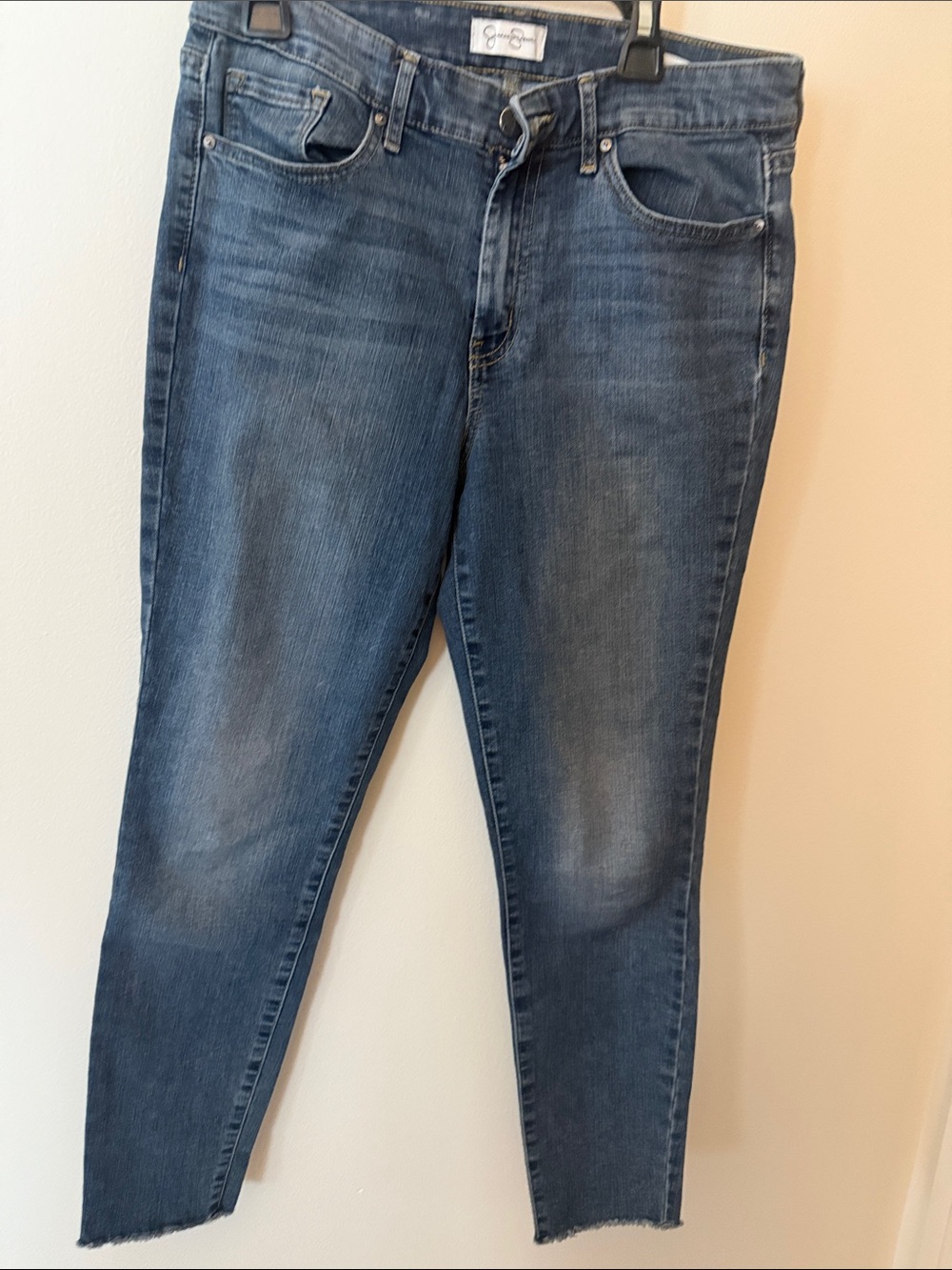 Jessica Simpson Dark Blue Skinny Jeans with Cropped Raw Hem